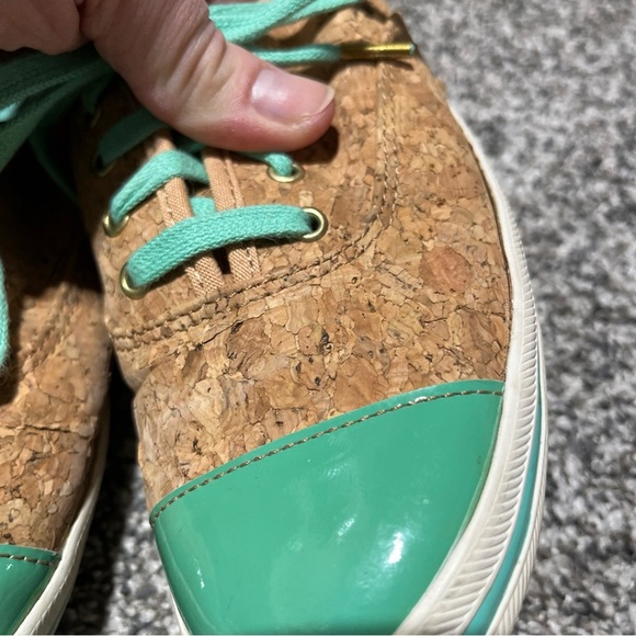 Keds x Kate Spade Cork Cream teal womens sneakers size 6.5 See Note - Picture 3 of 11